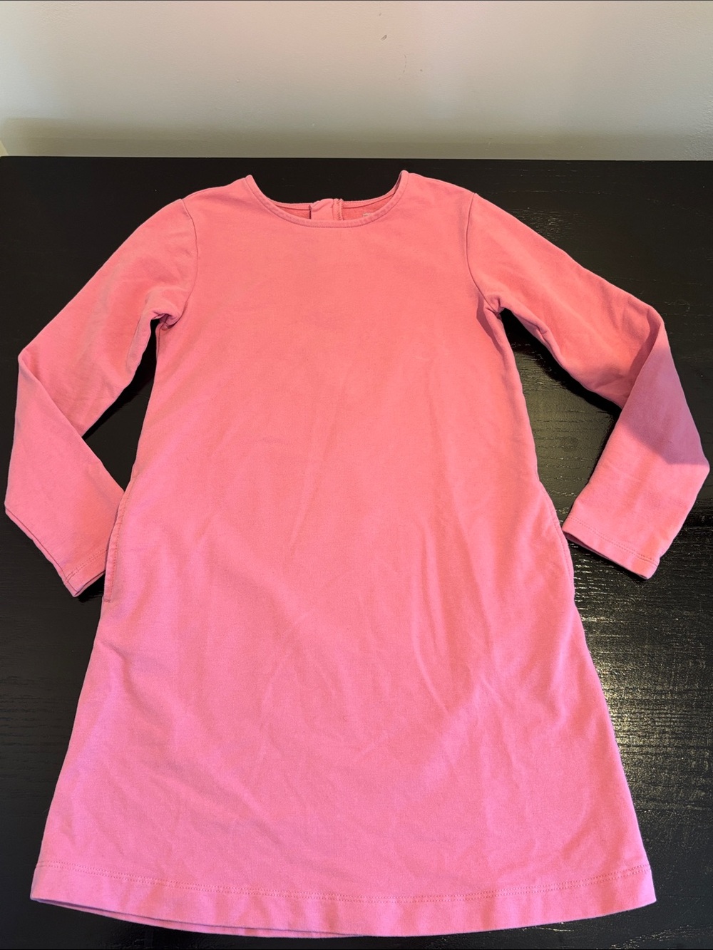 Primary Pink Thick and Super Soft Long Sleeve Dress w/Back Zipper Detail Sz 8-9